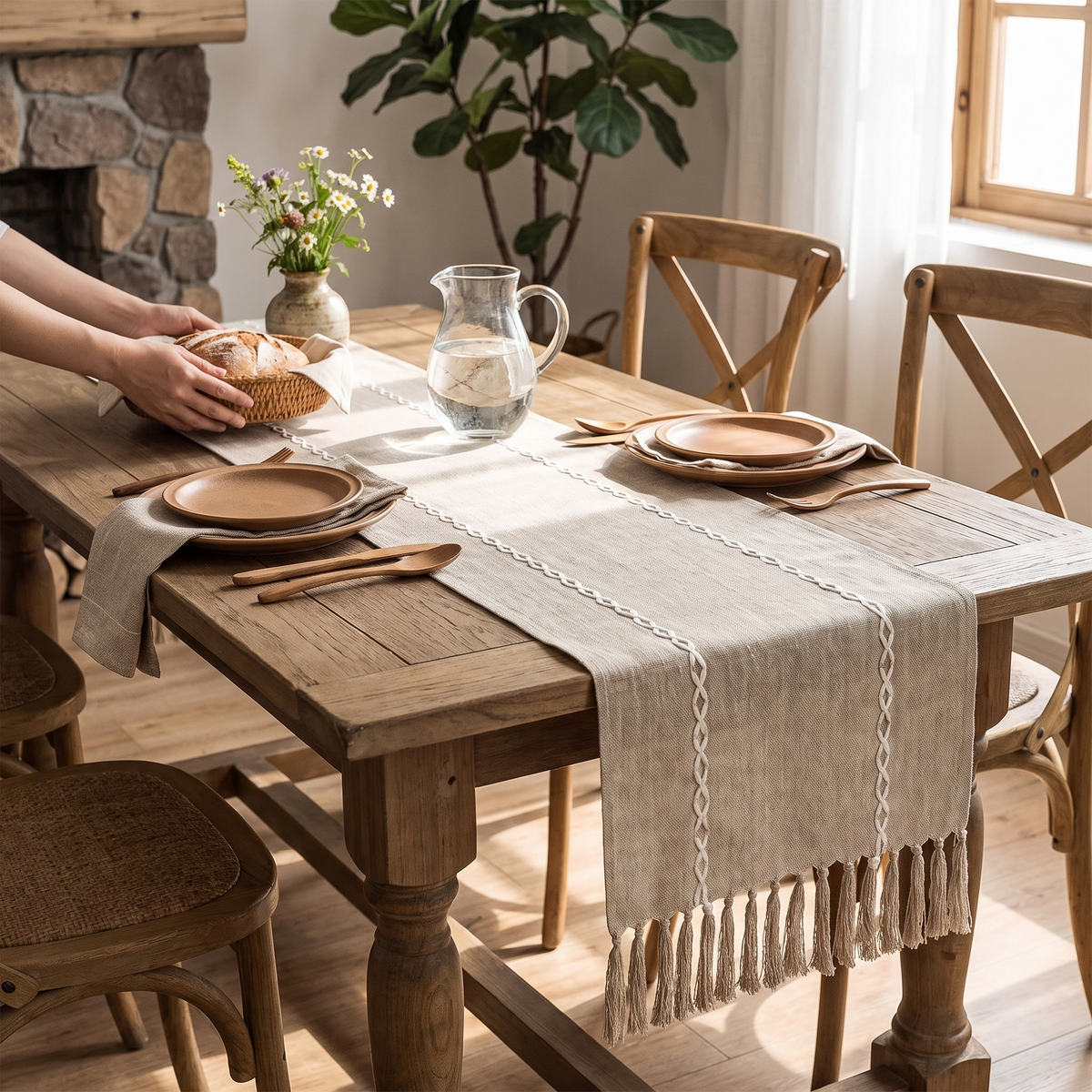 Kinley Rustic Linen Table Runner