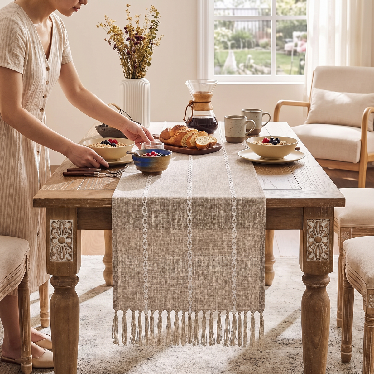 Kinley Rustic Linen Table Runner
