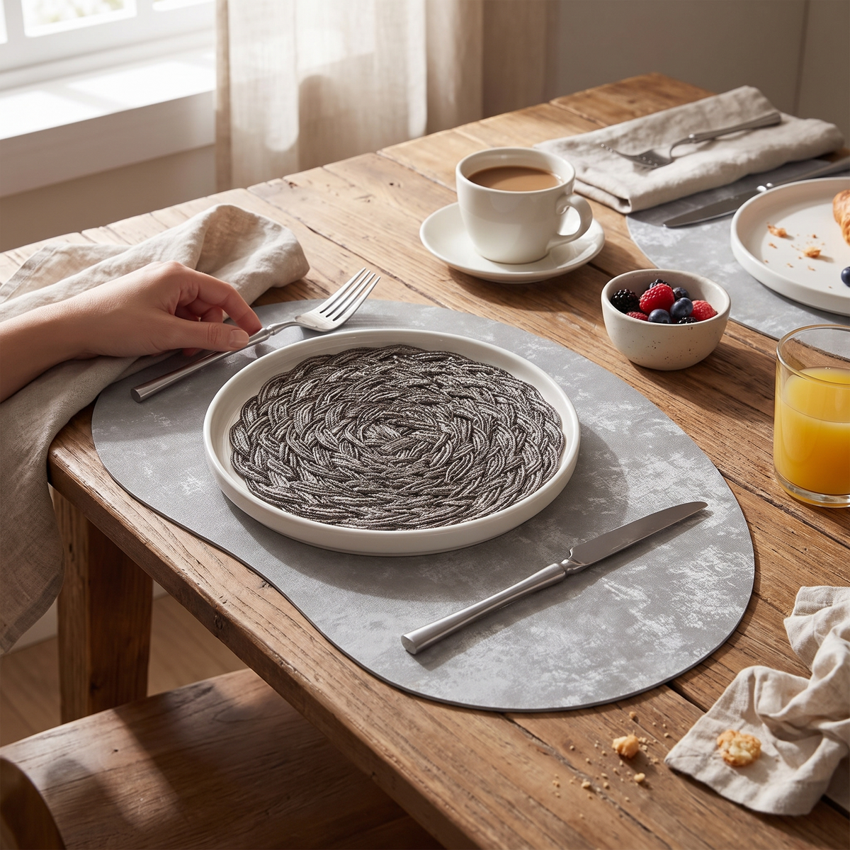 Larkspur Cashew Shaped Leather Placemats