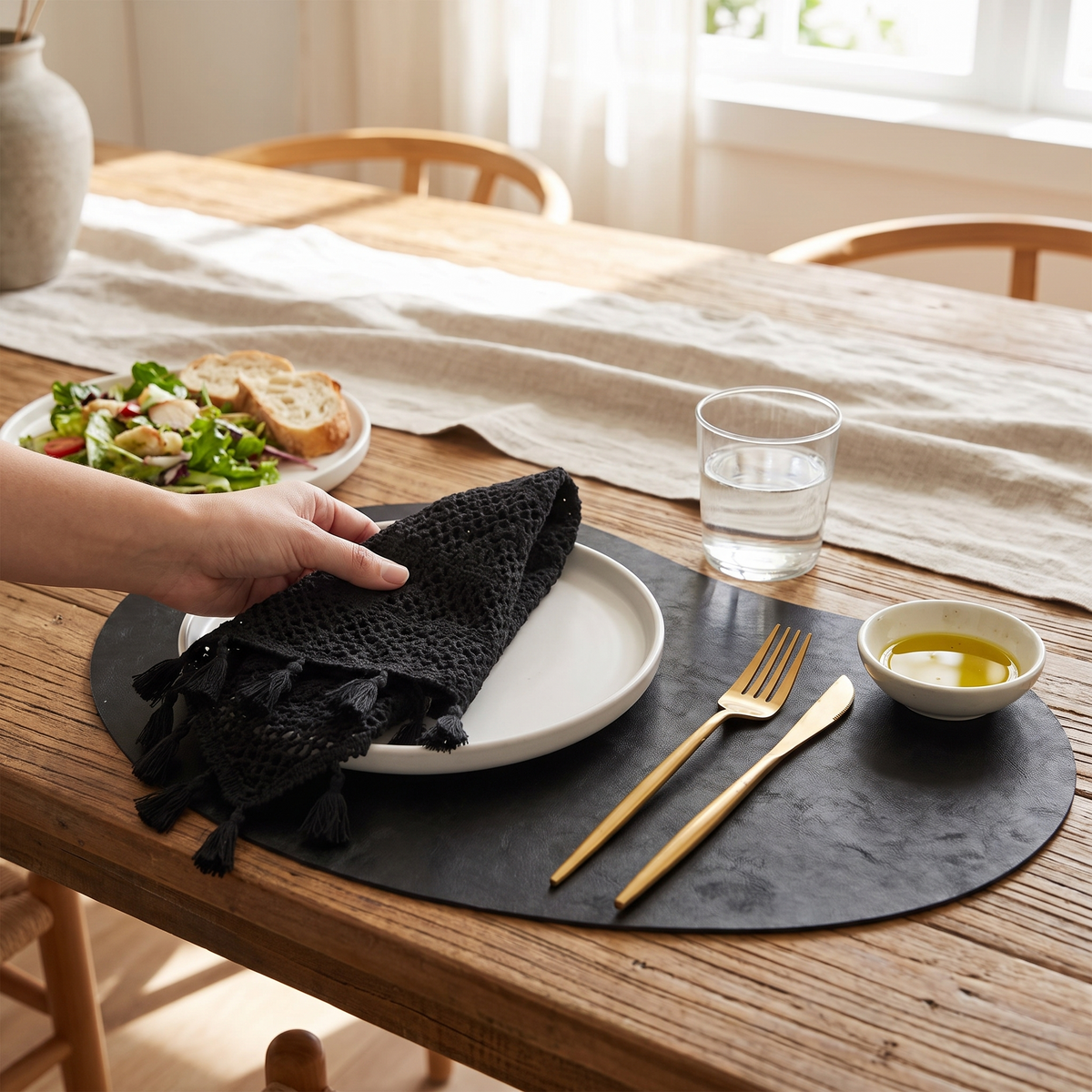Larkspur Cashew Shaped Leather Placemats
