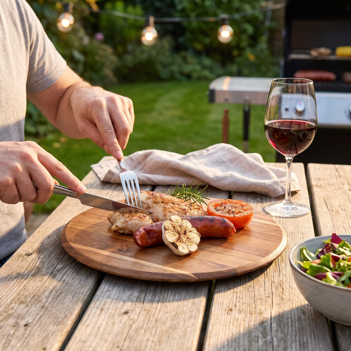 Round Wooden Pizza Serving Board