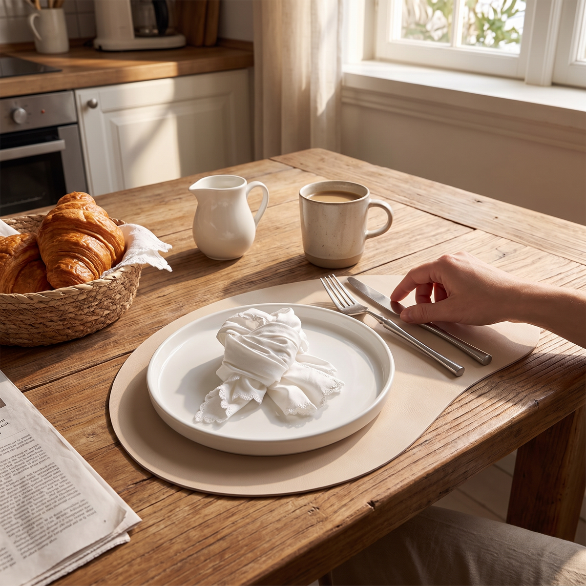 Larkspur Cashew Shaped Leather Placemats