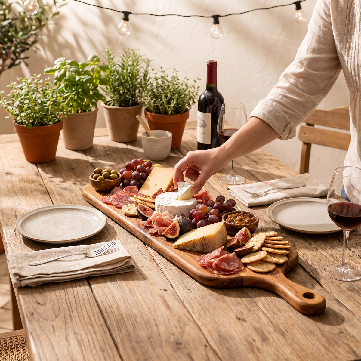 Wooden Serving & Cutting Board with Handle