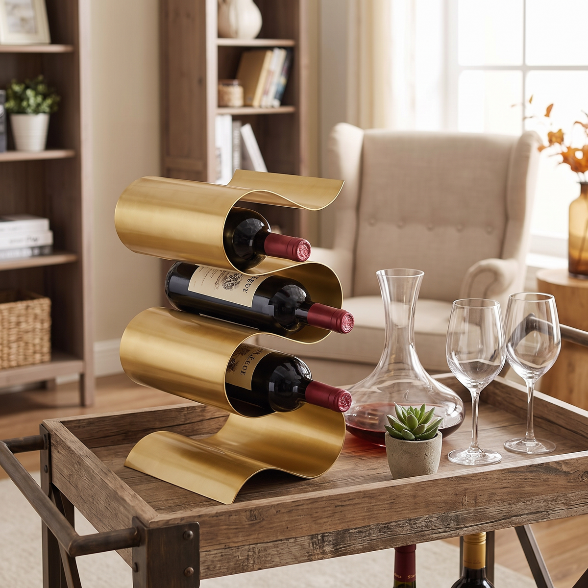 Volta Metal Wave Wine Rack