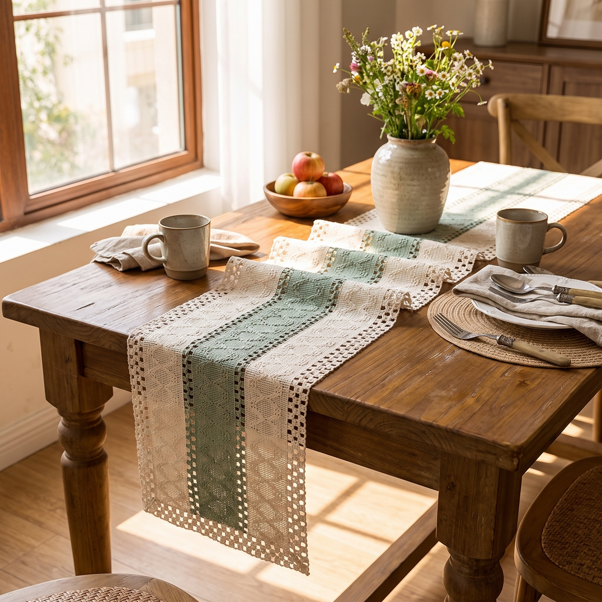 Theron Boho Woven Table Runner with Tassels
