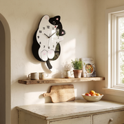 Cat-Shaped Wall Clock with Wagging Tail