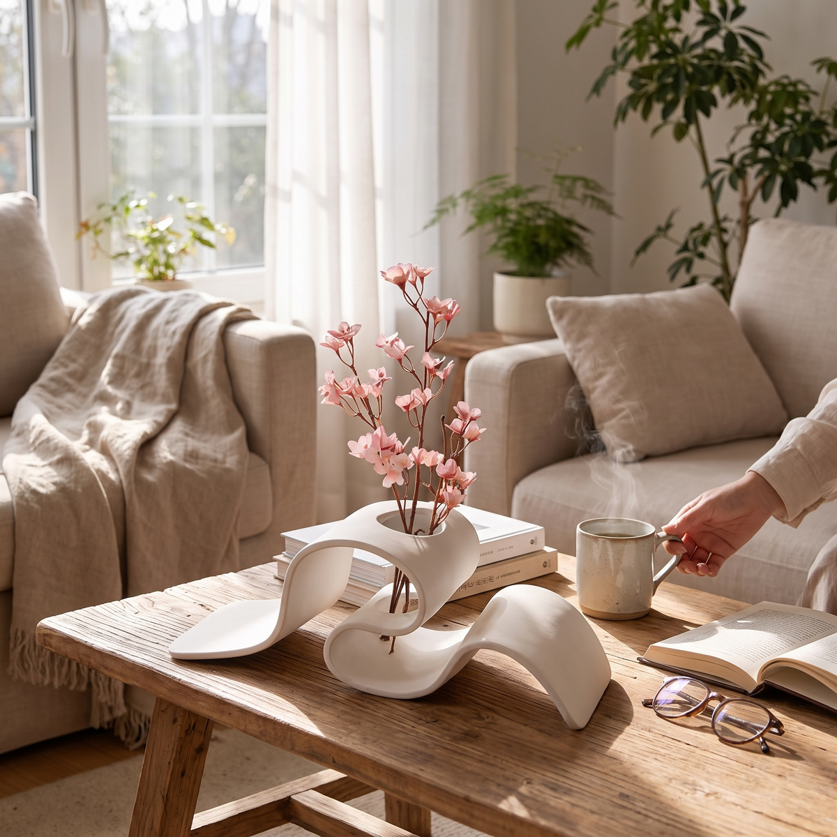 Kintsu Sculptural Ribbon Vase