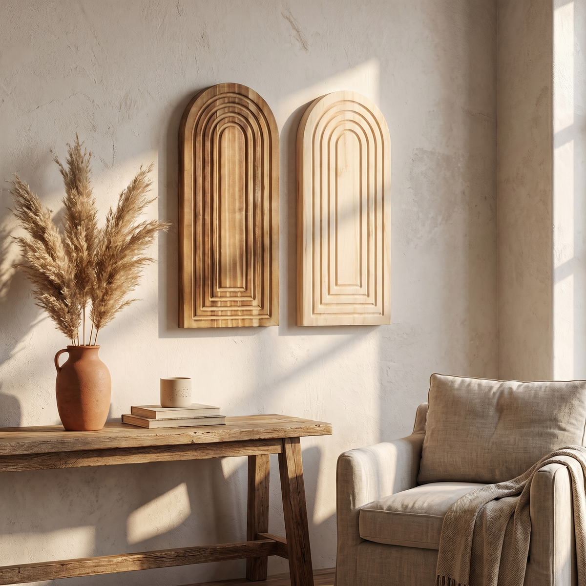 Arched Wood Wall Vase