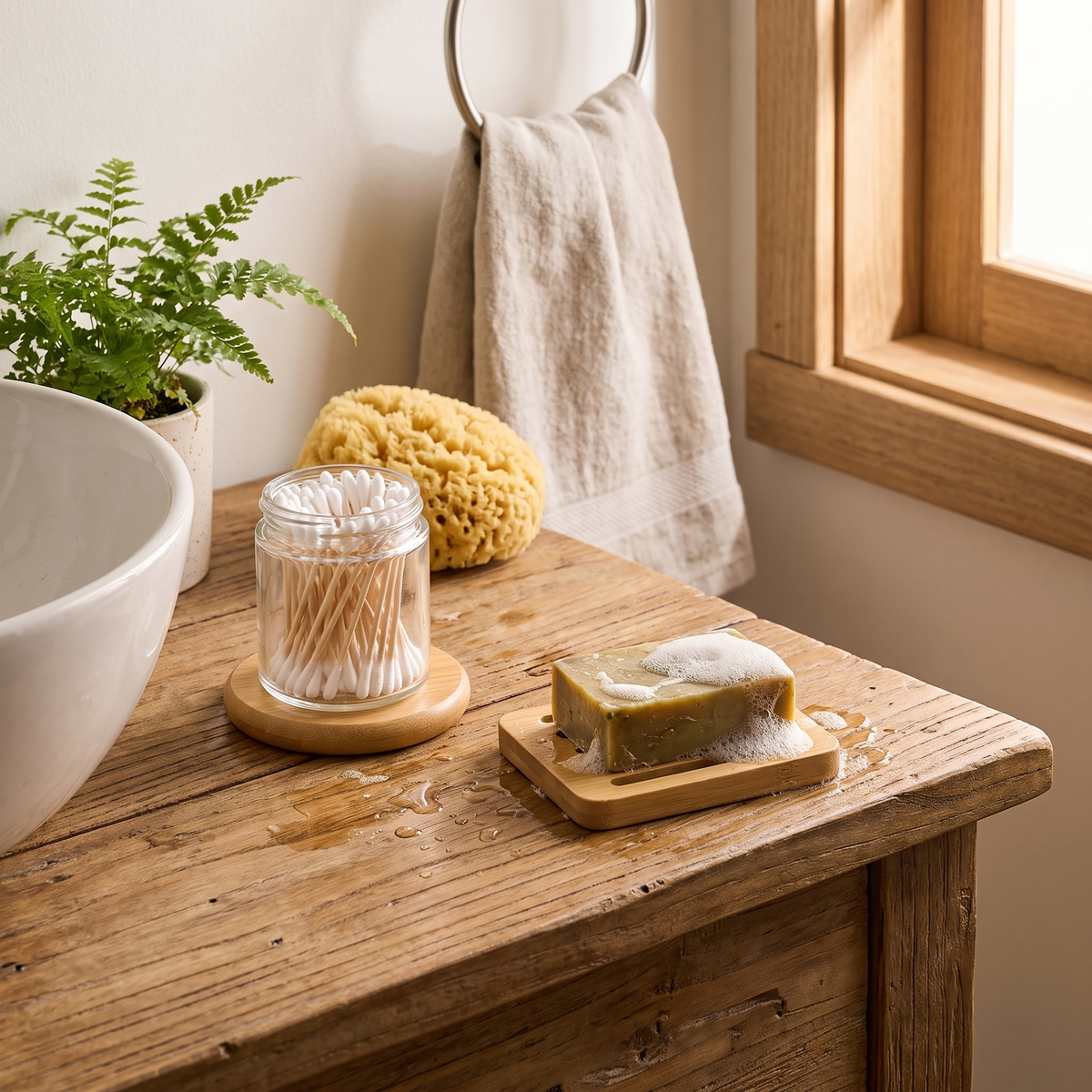 Ashworth Wood Coaster Set with Display Stand