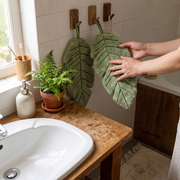 Leaf-Shaped Hand Towel with Hanging Loop