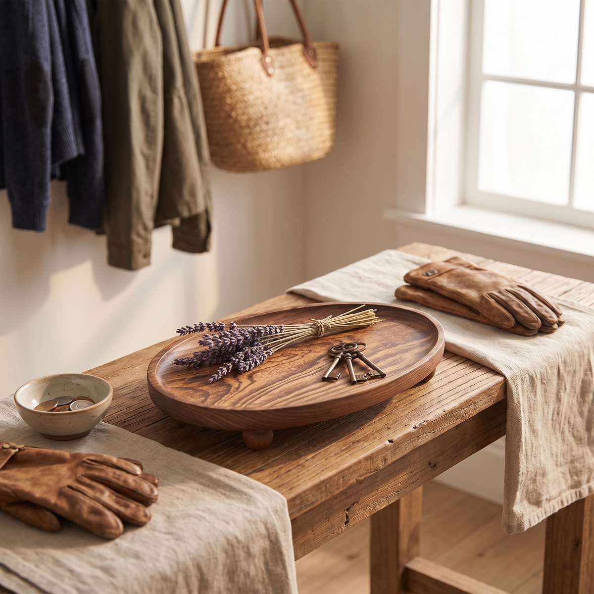 Ashby Wooden Pedestal Catchall Tray