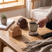 Ashford Wooden Coaster 6 Piece Set with Holder