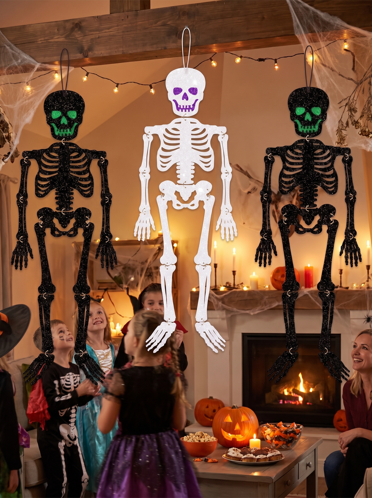 Boneyard Hanging Skeleton Halloween Decoration lifestyle image 2