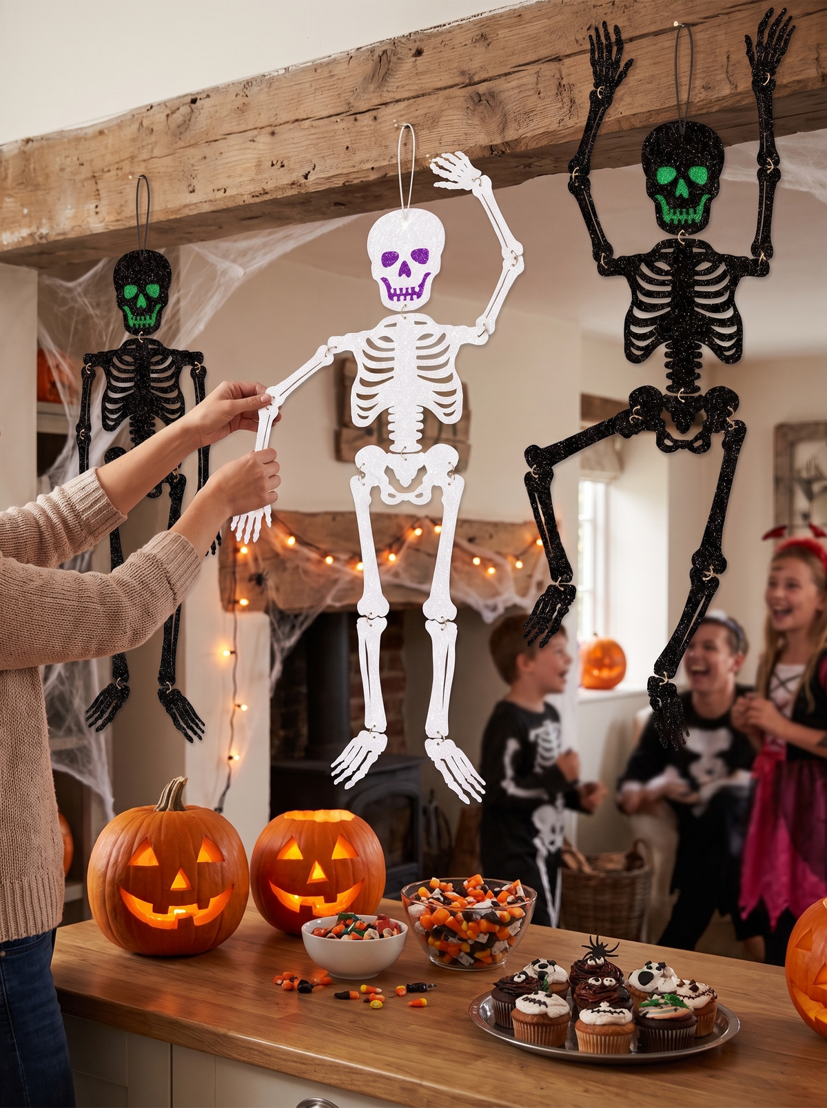 Boneyard Hanging Skeleton Halloween Decoration lifestyle image 1