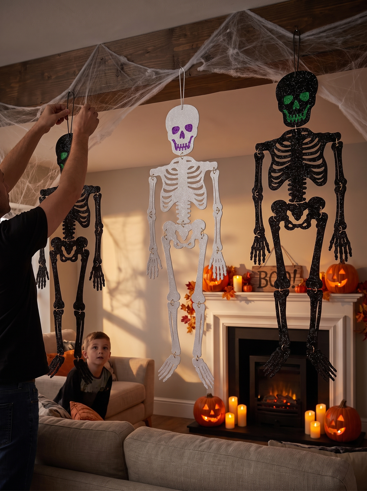 Boneyard Hanging Skeleton Halloween Decoration lifestyle image 3