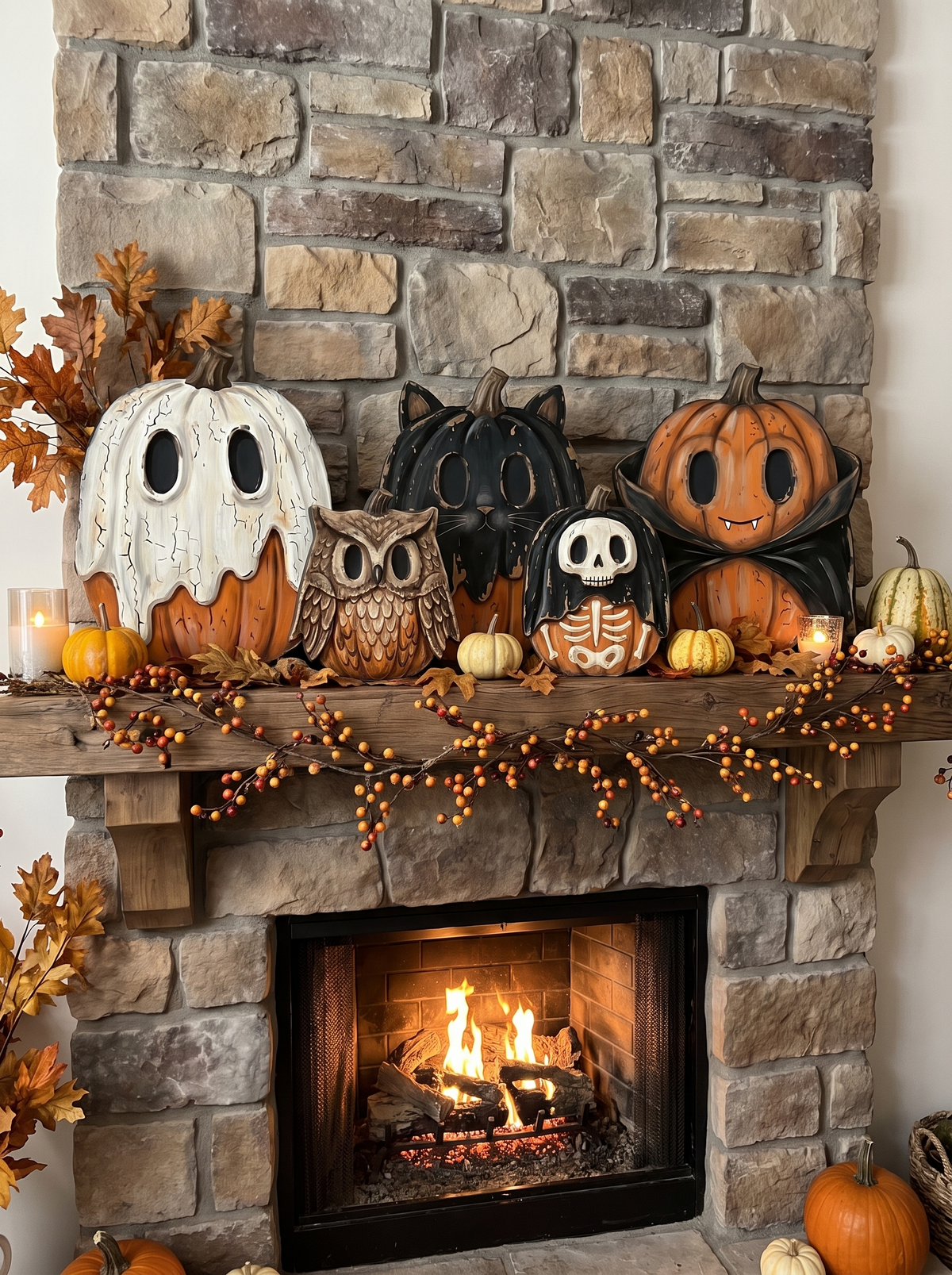 Painted Wood Halloween Tabletop Signs, Set of 6 lifestyle image 2