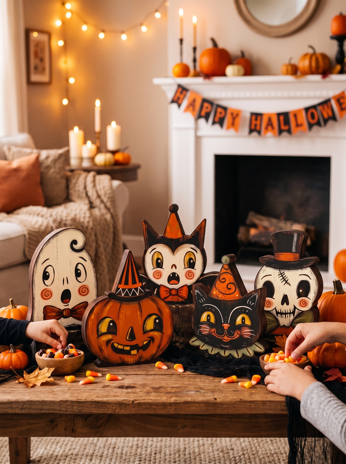 Harvest Halloween Wood Tabletop Signs, Set of 5 lifestyle image 1