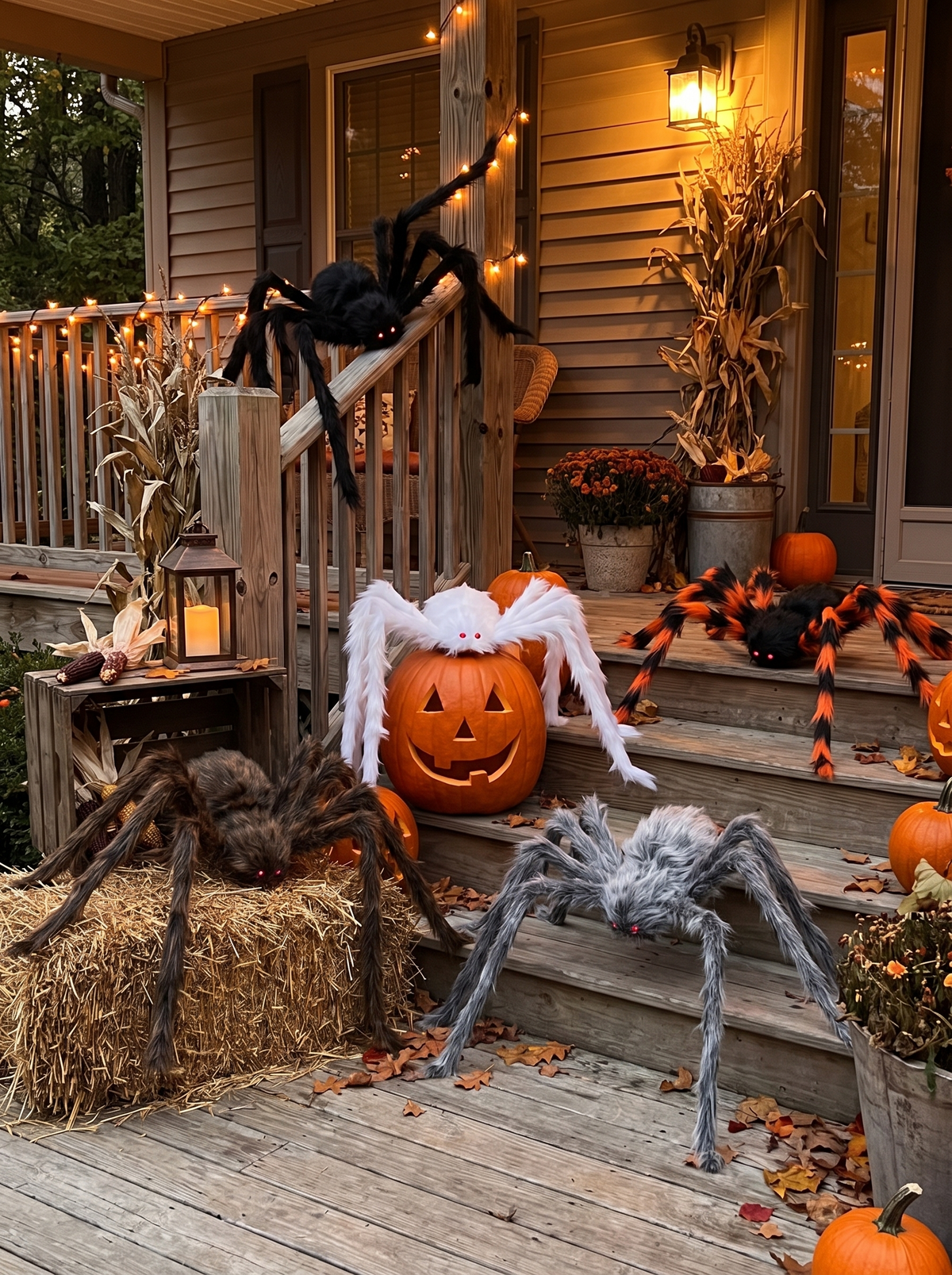 Arachna Giant Plush Spider Outdoor Halloween Decor lifestyle image 1