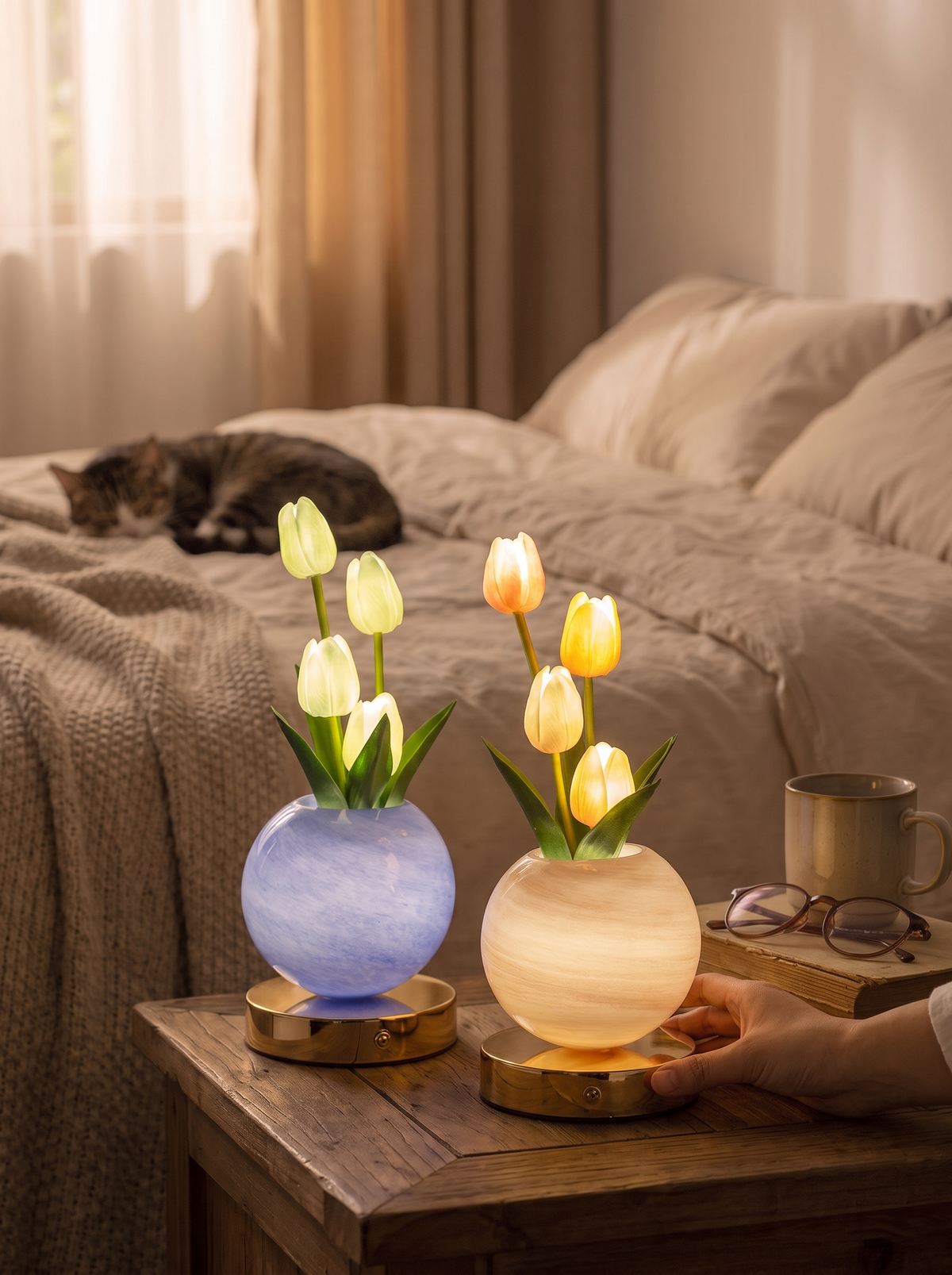 Bloom Decorative Tulip LED Lamp, Sculptural Night Light lifestyle image 1