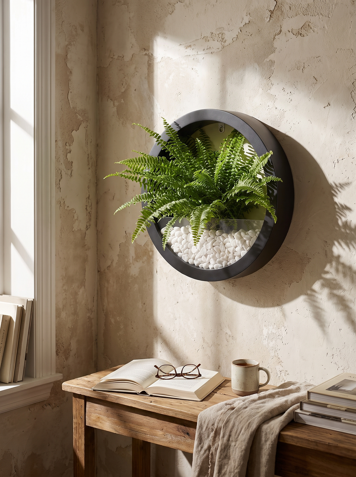 Corban Circular Wood Wall Planter Hoop Ring lifestyle image 2