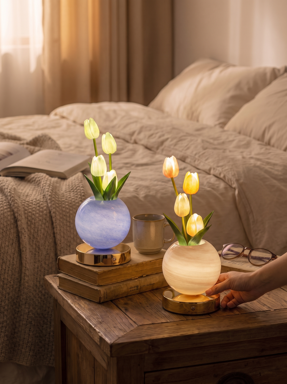 Bloom Decorative Tulip LED Lamp, Sculptural Night Light lifestyle image 3