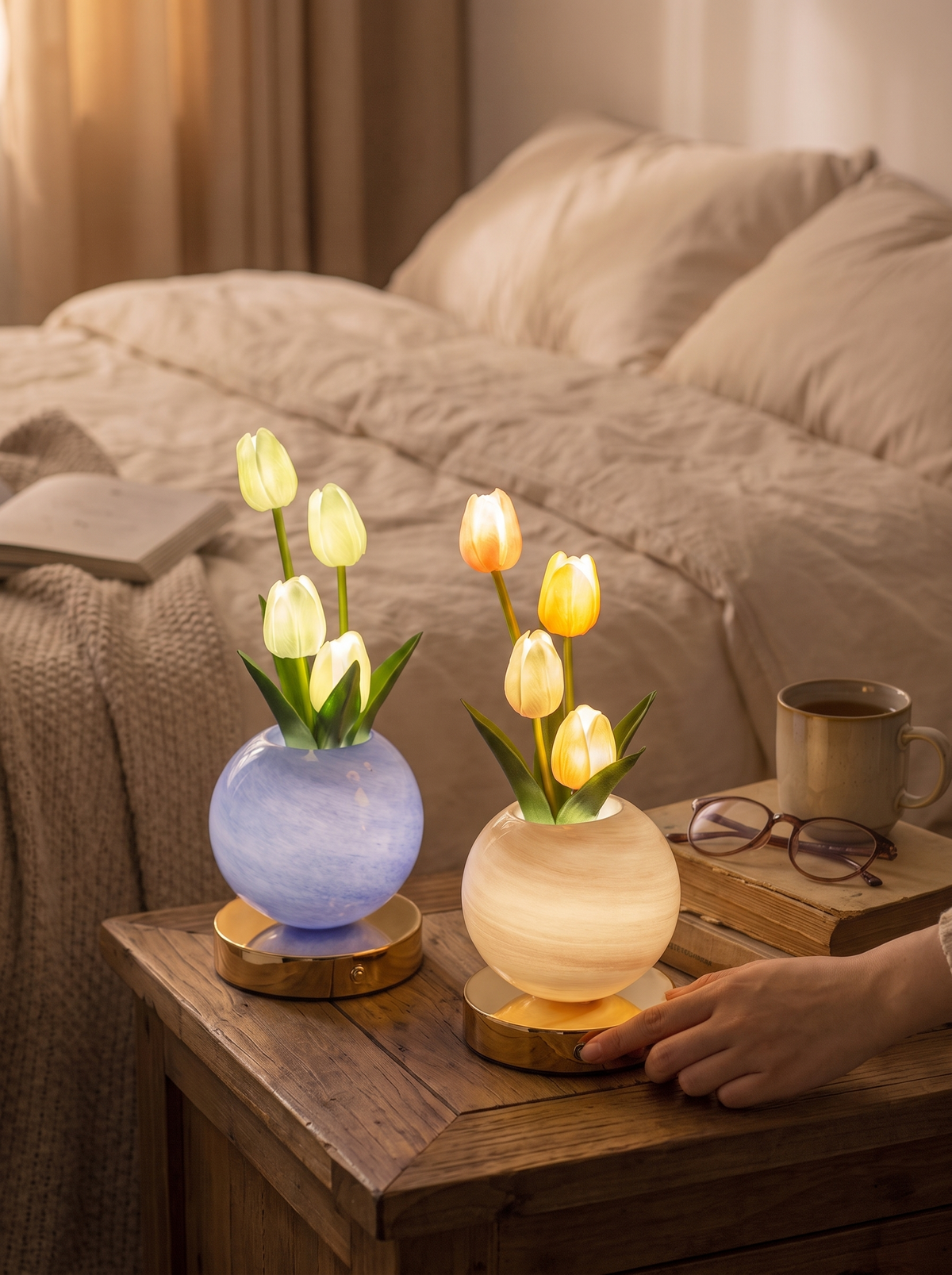Bloom Decorative Tulip LED Lamp, Sculptural Night Light lifestyle image 2