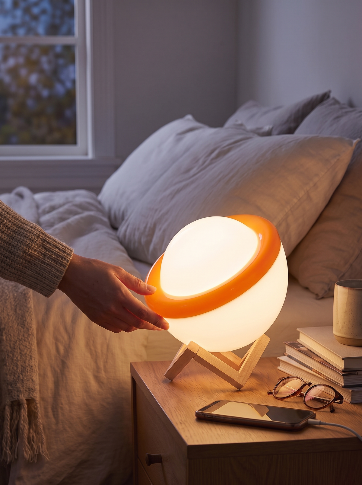Beacon Dimmable LED Globe Table Lamp, Bedside lifestyle image 2