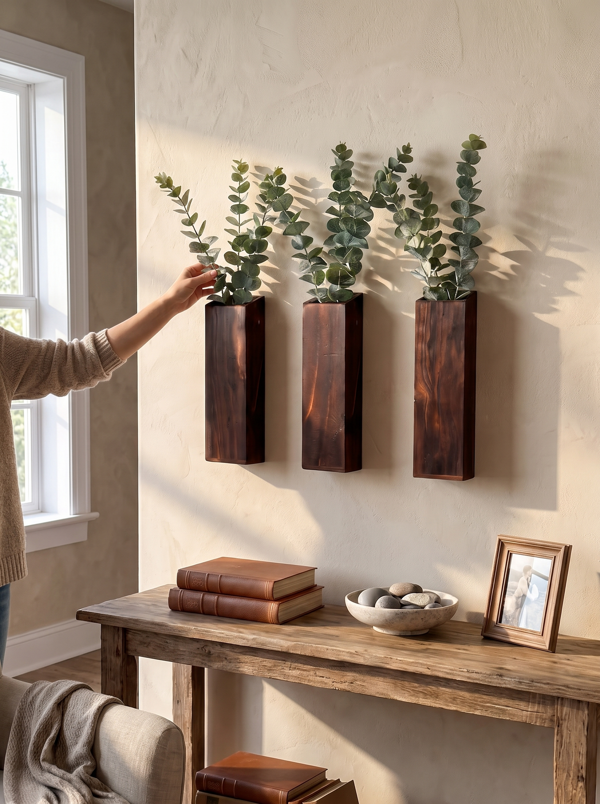 Harrow Wooden Wall Planter Box, Tall Rectangular lifestyle image 1