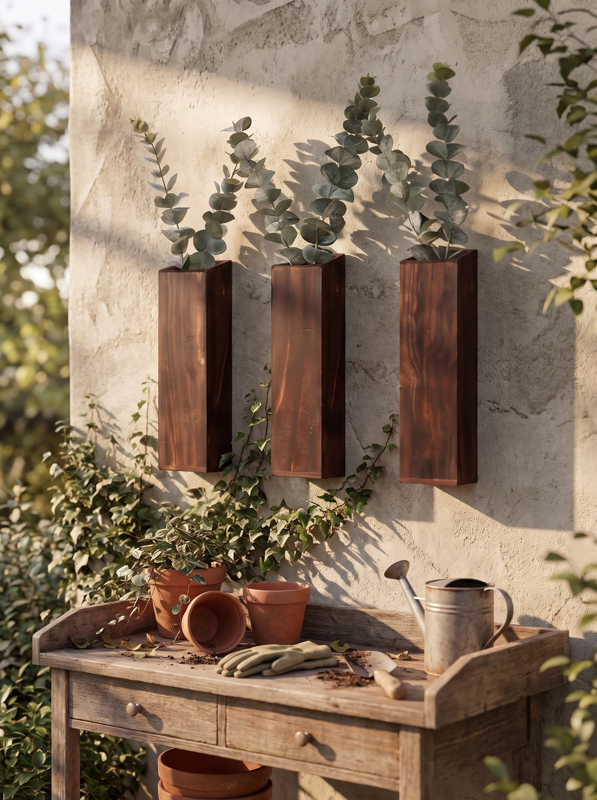 Harrow Wooden Wall Planter Box, Tall Rectangular lifestyle image 3