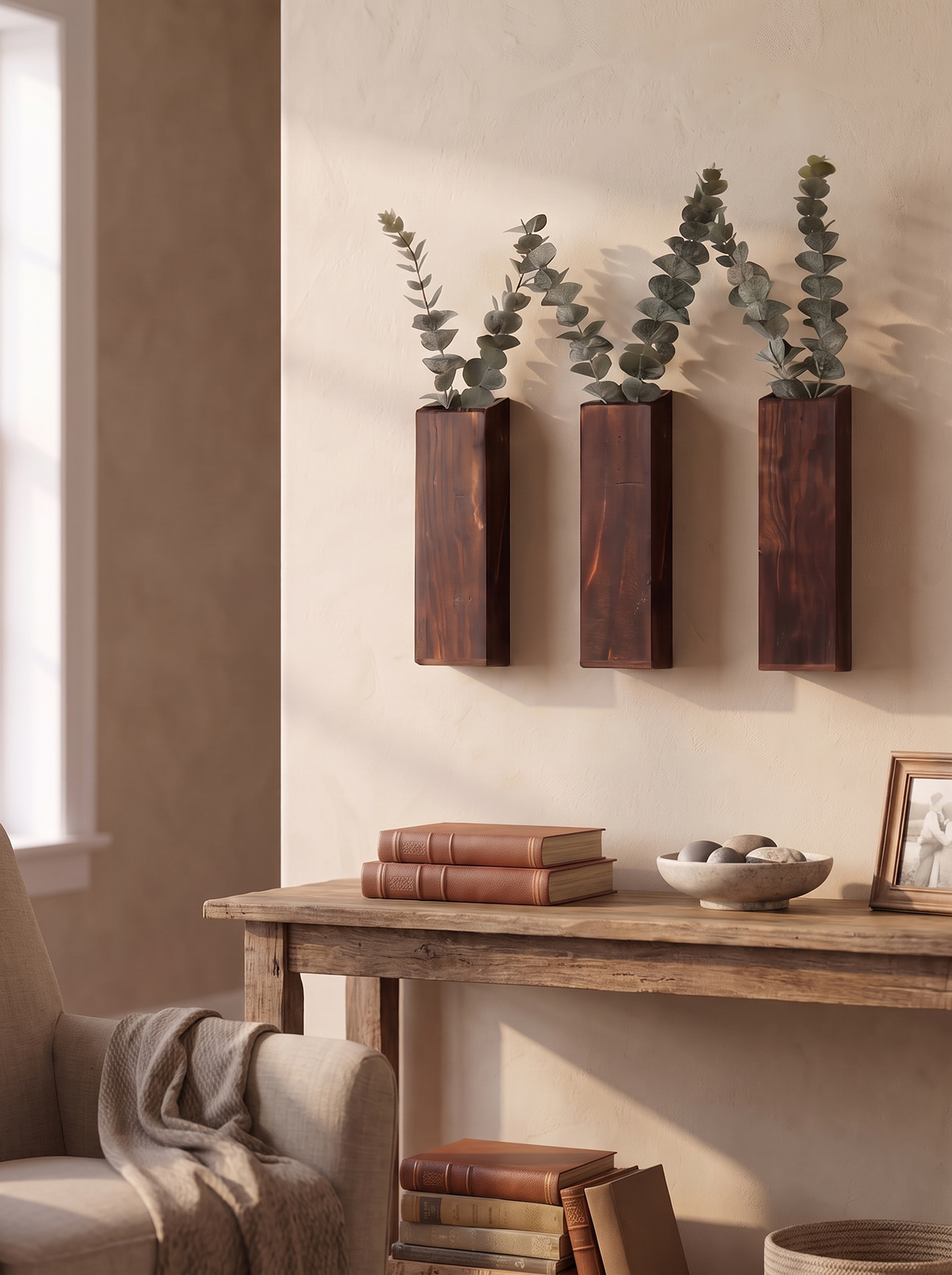 Harrow Wooden Wall Planter Box, Tall Rectangular lifestyle image 2