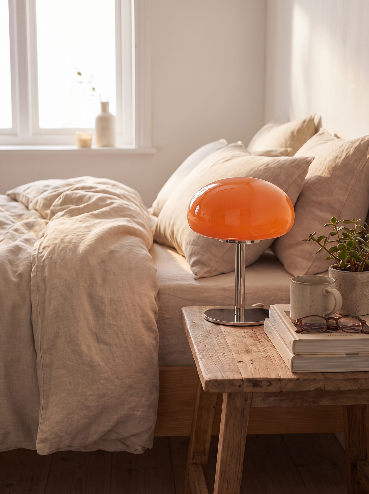 Zephyr Frosted Glass Mushroom Dome Table Lamp lifestyle image 2