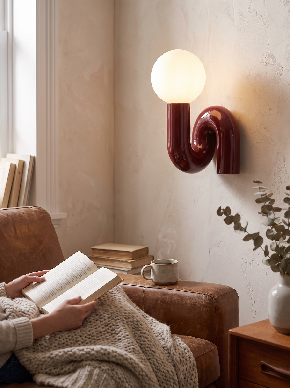 Orbis Sculptural Bronze Base Globe Table Lamp lifestyle image 2
