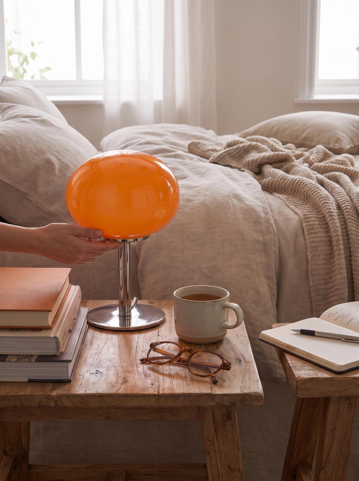 Nimbus Oval Bedside LED Lamp with USB Charging Port lifestyle image 2