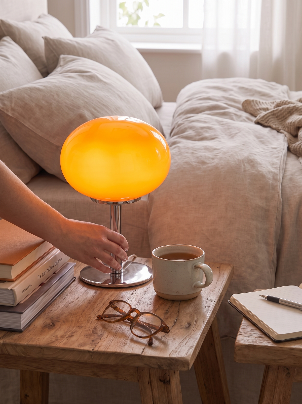 Nimbus Oval Bedside LED Lamp with USB Charging Port lifestyle image 3