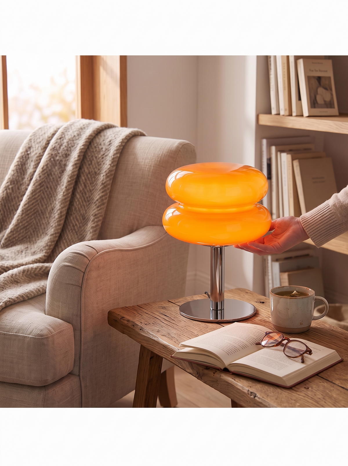 Brixton Dimmable Tiered Glass Table Lamp lifestyle image 2
