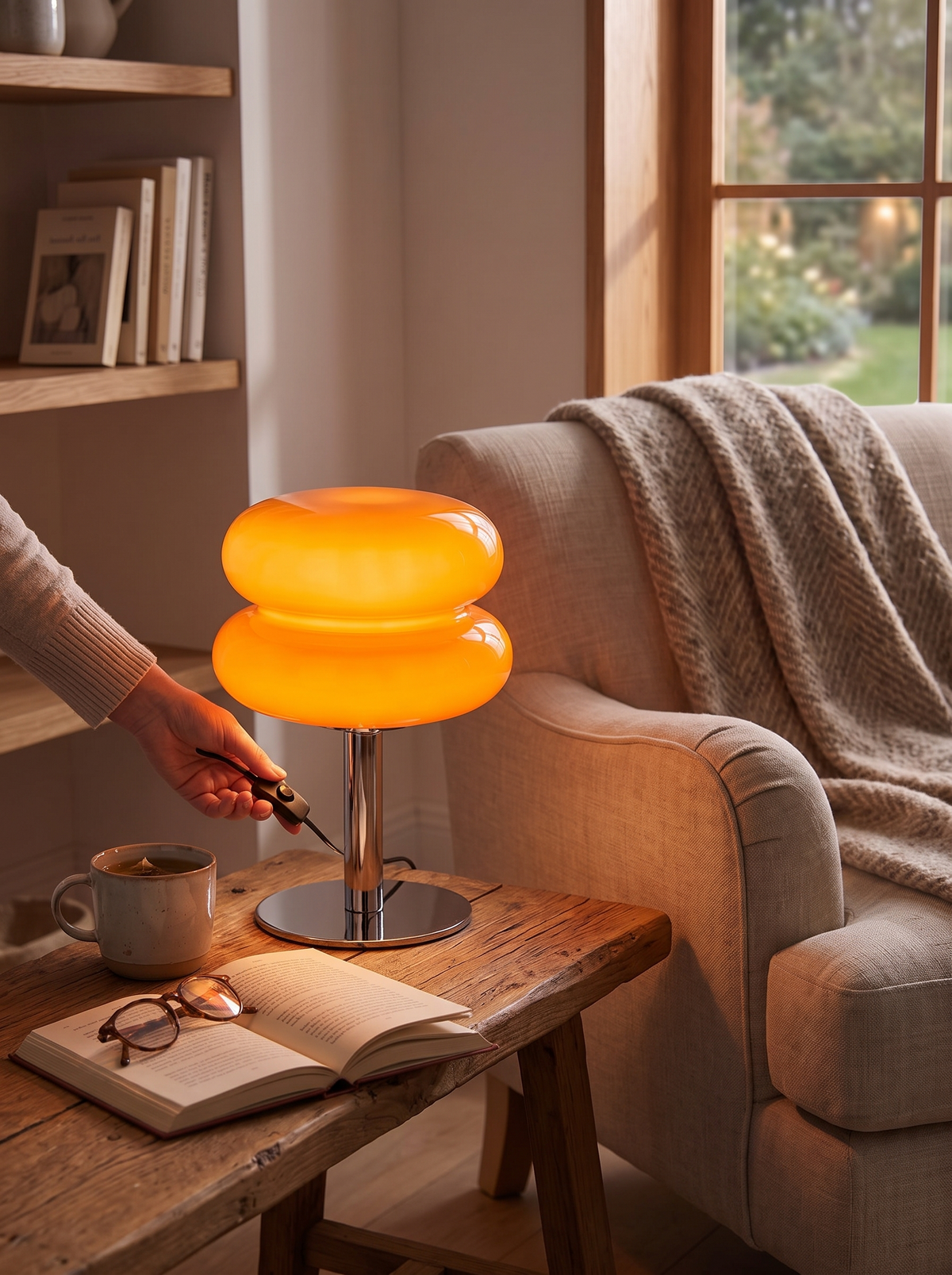 Brixton Dimmable Tiered Glass Table Lamp lifestyle image 1