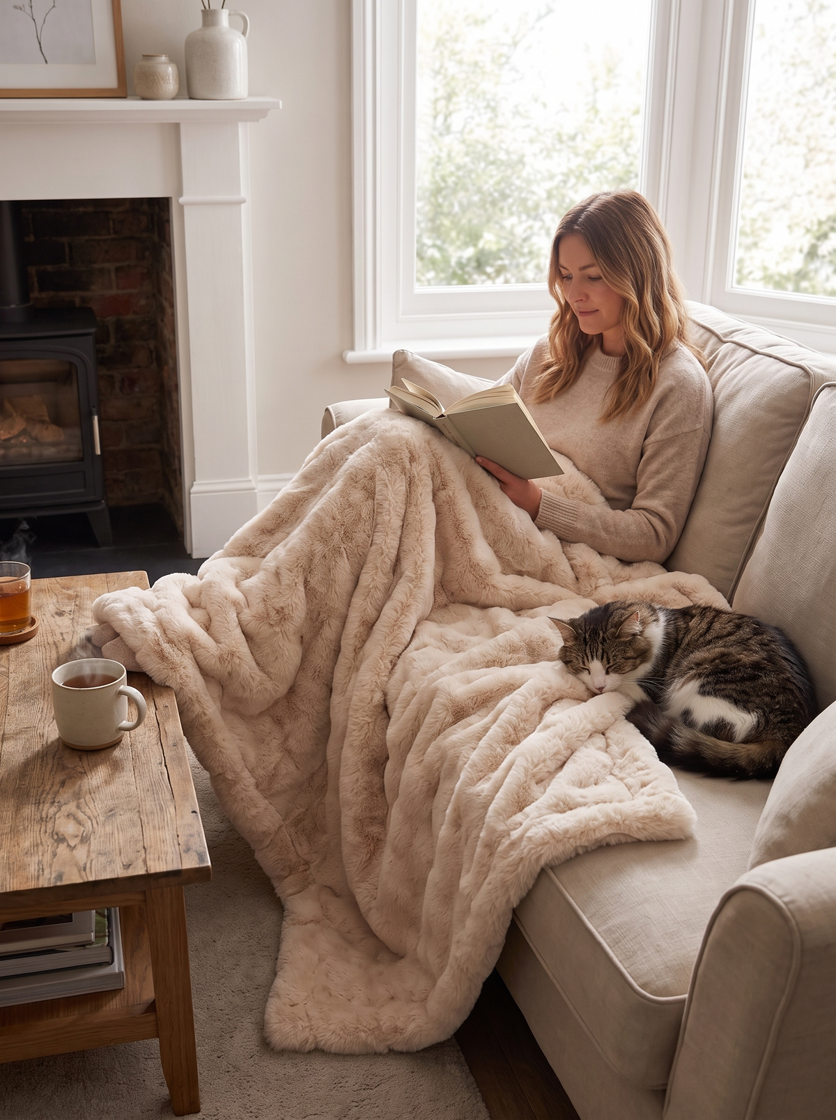 Everly Plush Sherpa Soft Throw Blanket for Bed & Sofa lifestyle image 3