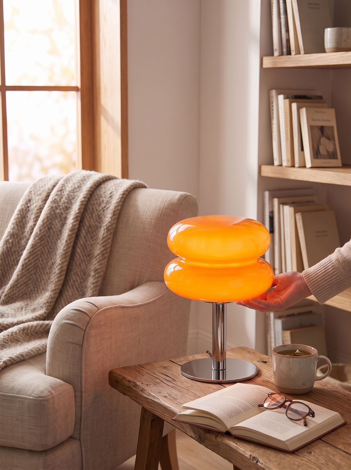 Brixton Dimmable Tiered Glass Table Lamp lifestyle image 3