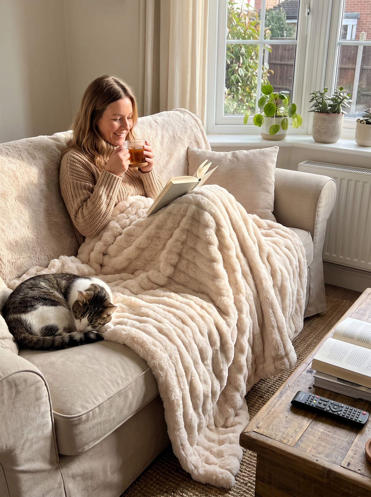 Everly Plush Sherpa Soft Throw Blanket for Bed & Sofa lifestyle image 2