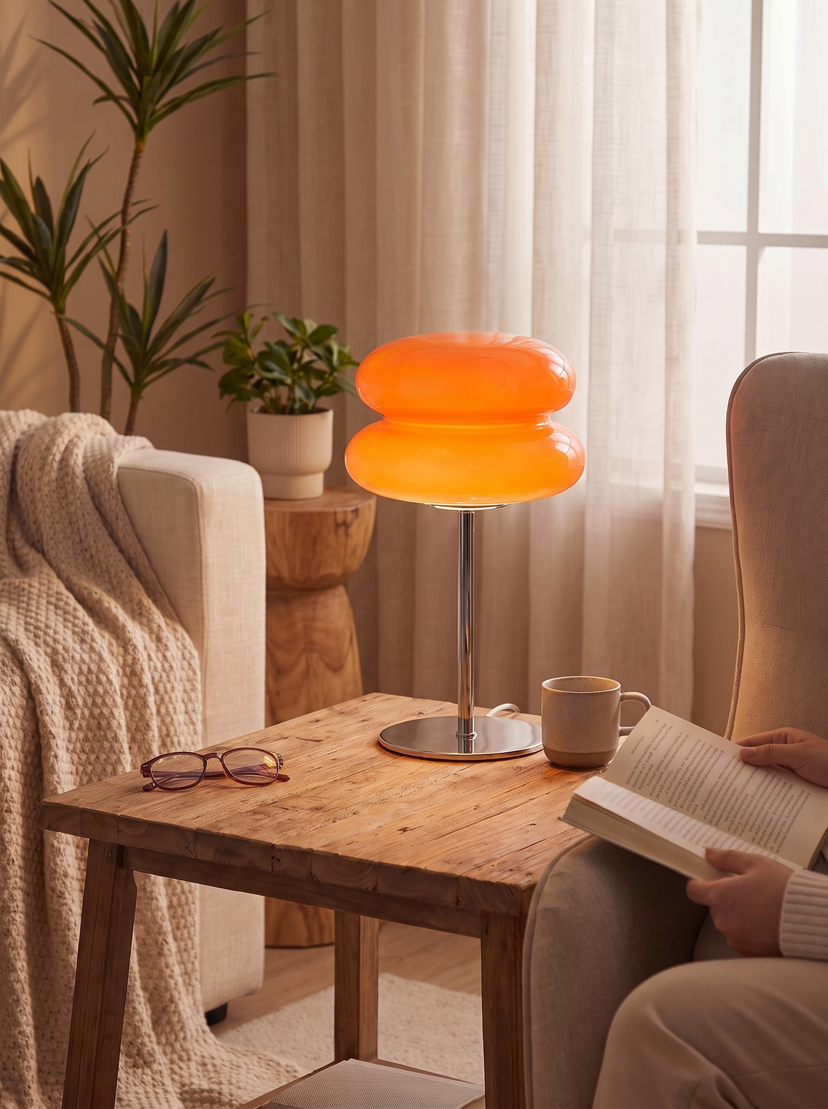 Lumira Rounded Shade Table Lamp, Warm Bedside Light lifestyle image 1