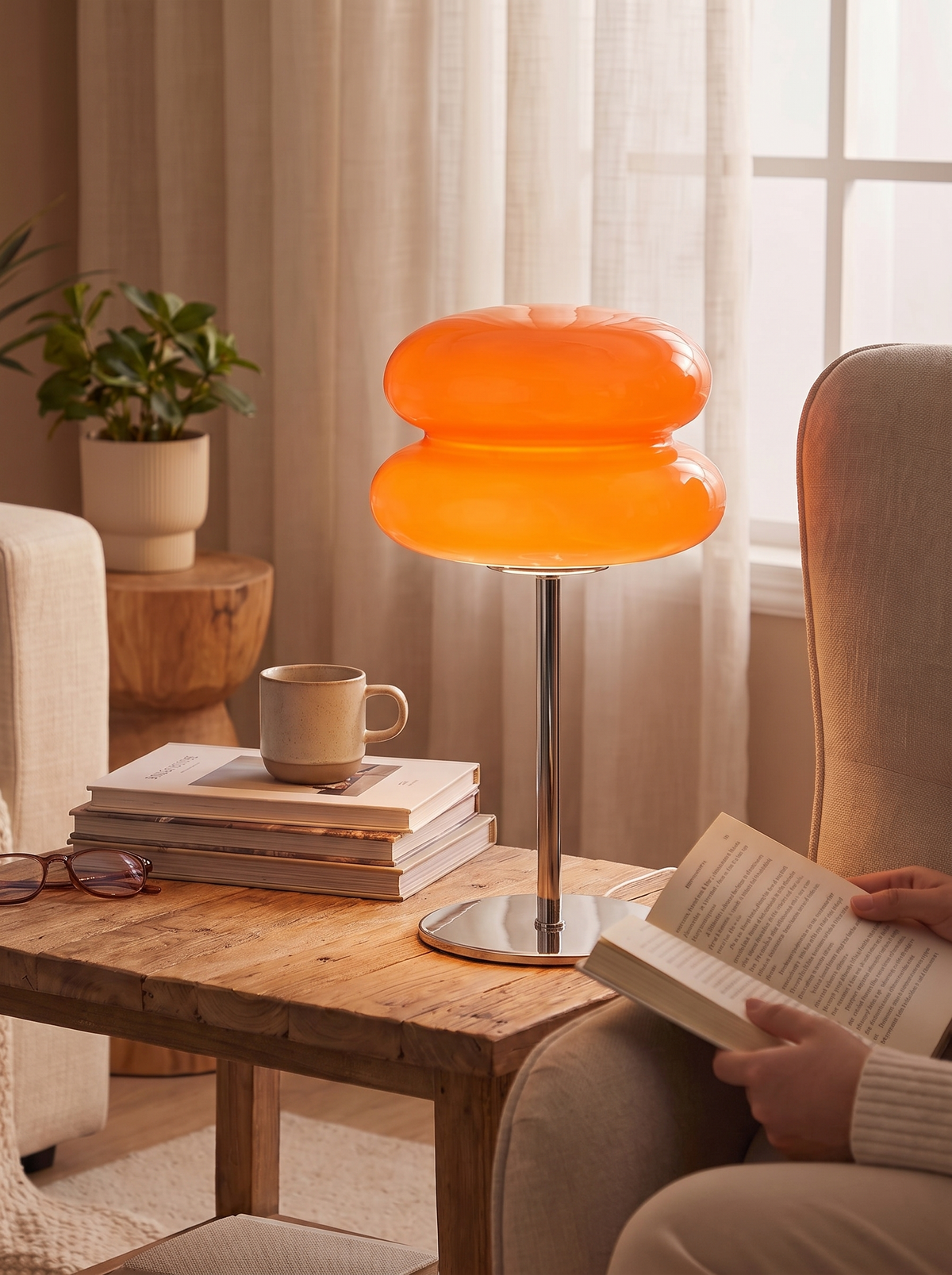 Lumira Rounded Shade Table Lamp, Warm Bedside Light lifestyle image 2