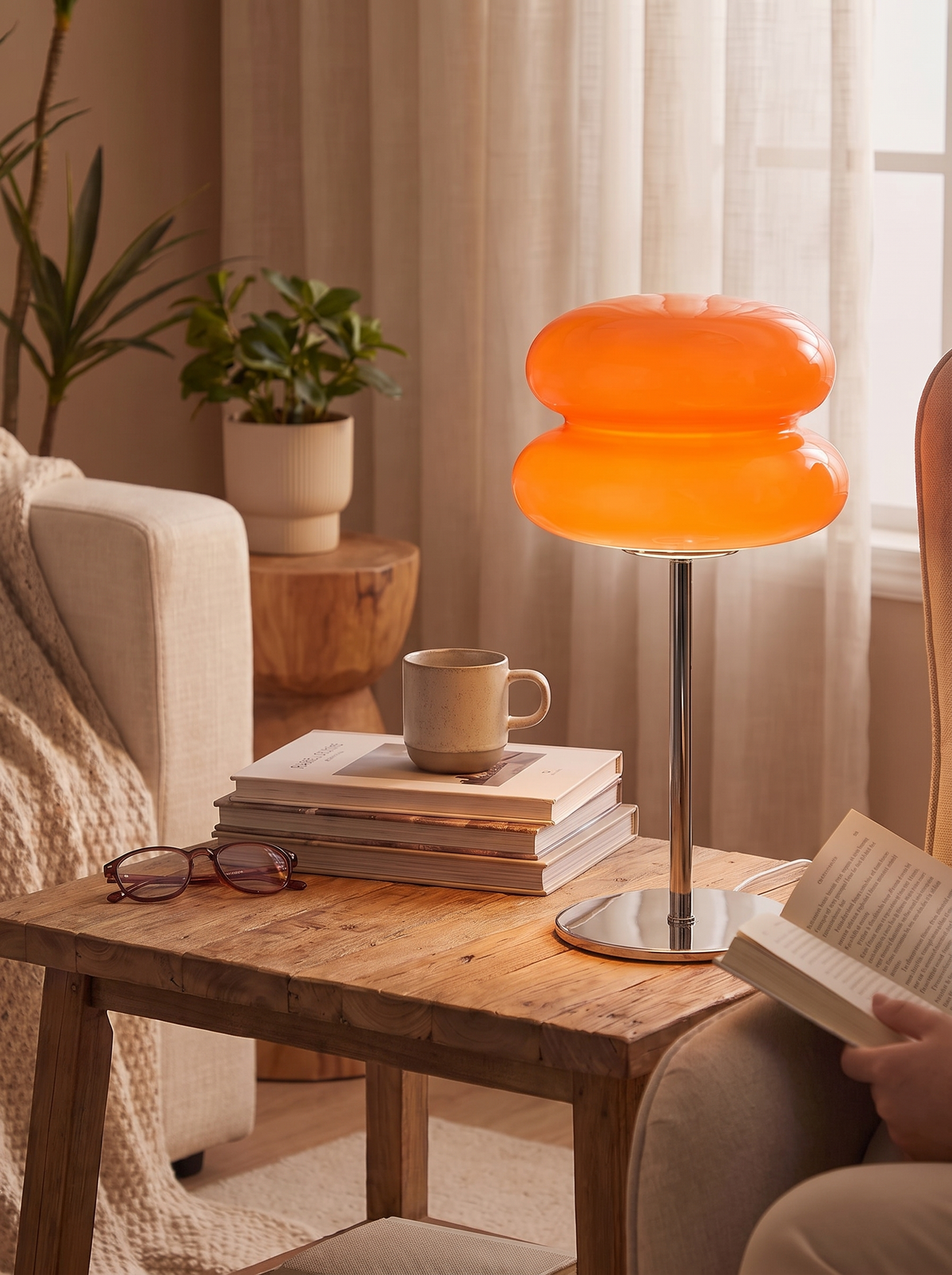 Lumira Rounded Shade Table Lamp, Warm Bedside Light lifestyle image 3