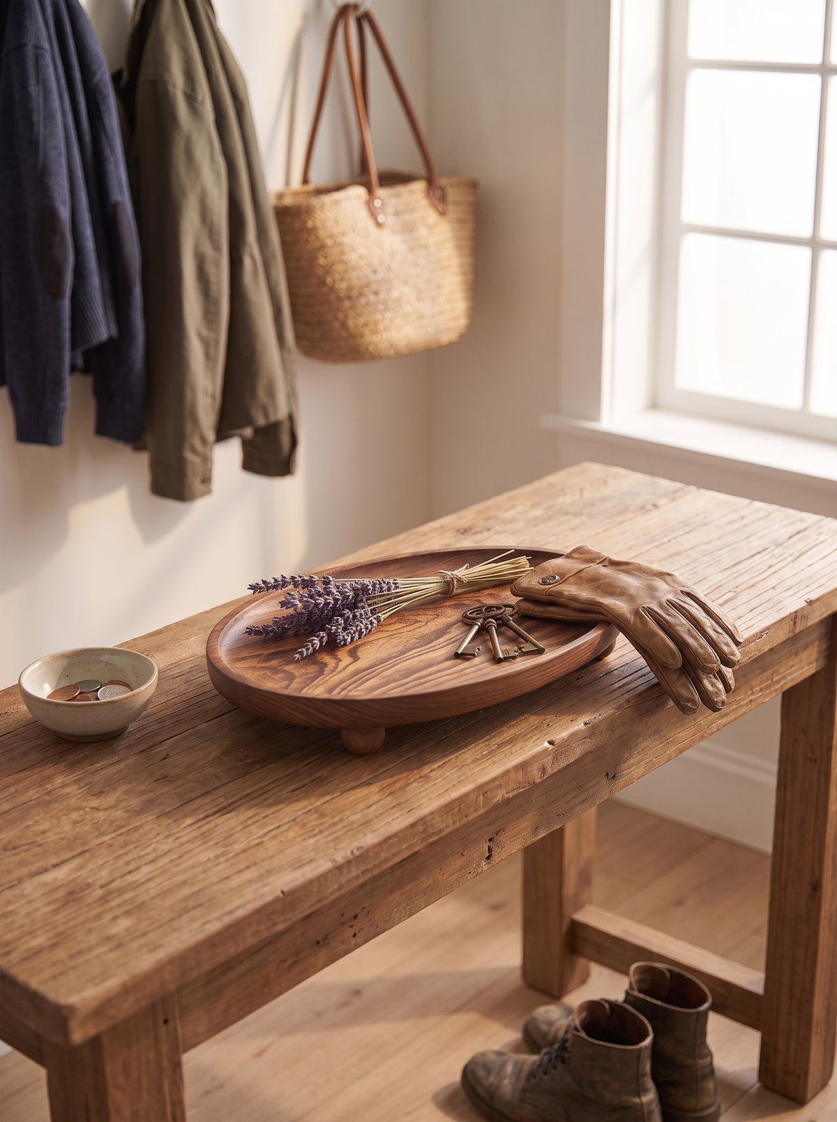 Ashby Wooden Pedestal Catchall Tray, Round lifestyle image 1