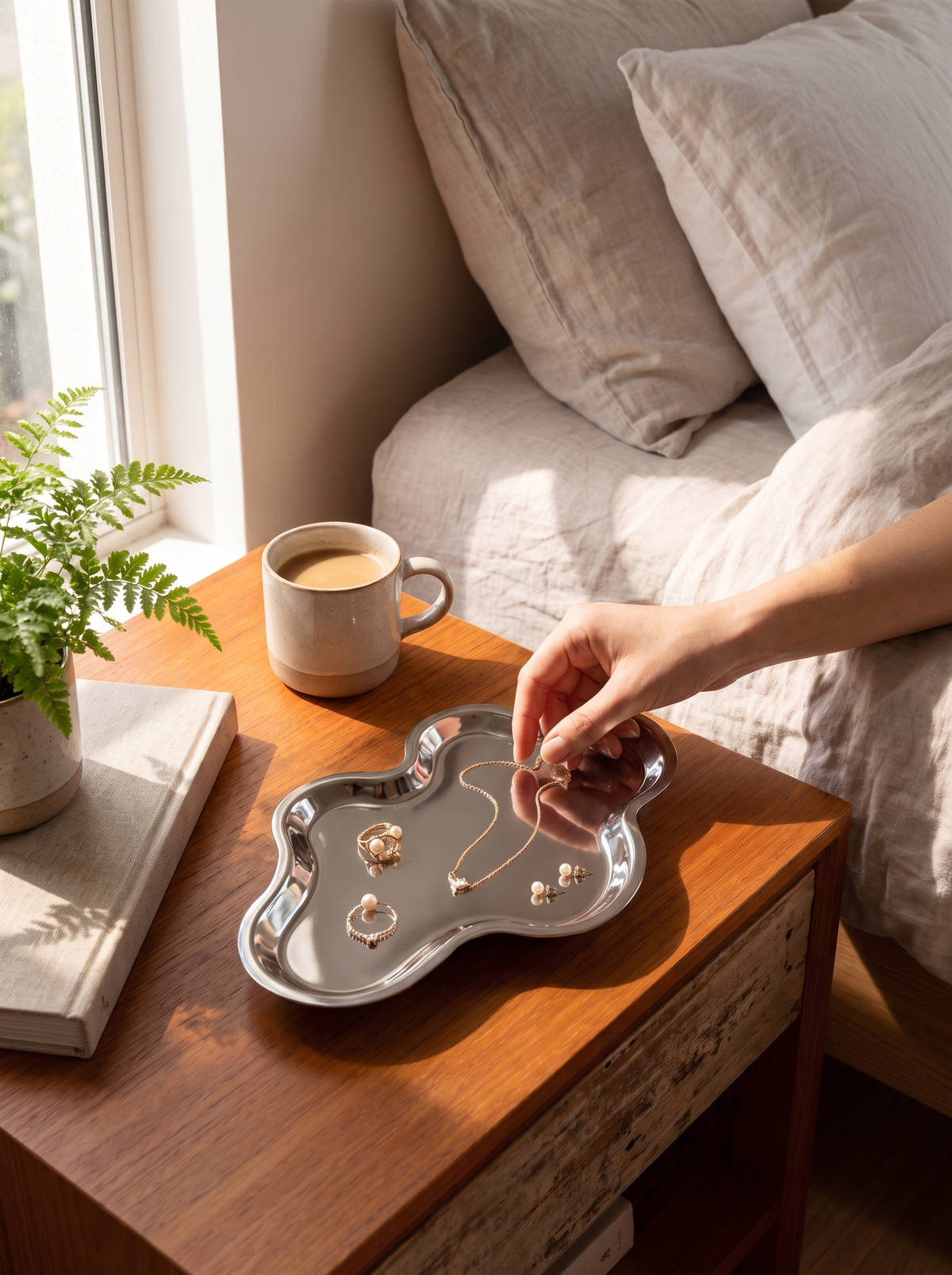 Nimbus Decorative Metal Tray with Scalloped Edge lifestyle image 3