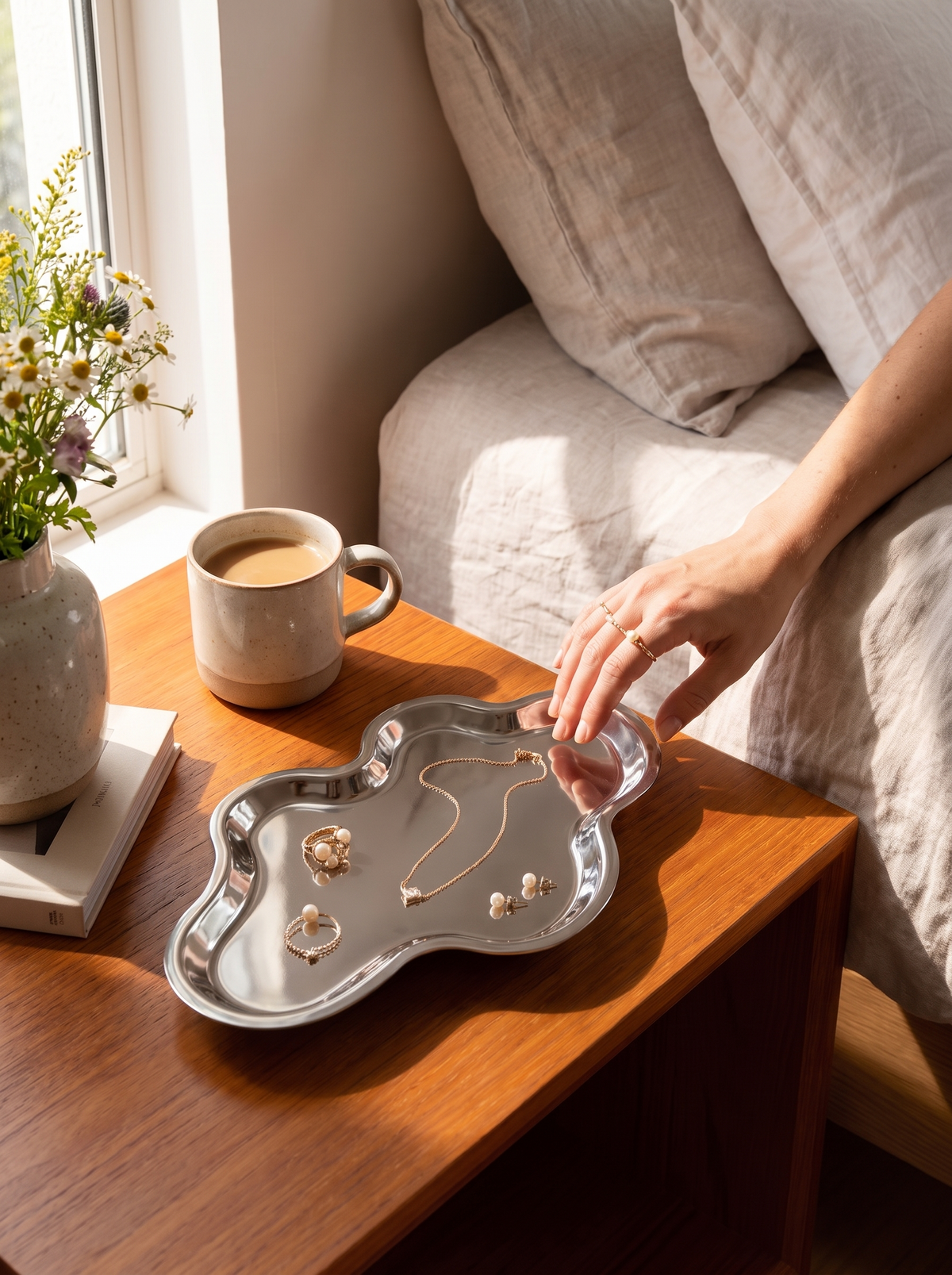 Nimbus Decorative Metal Tray with Scalloped Edge lifestyle image 1