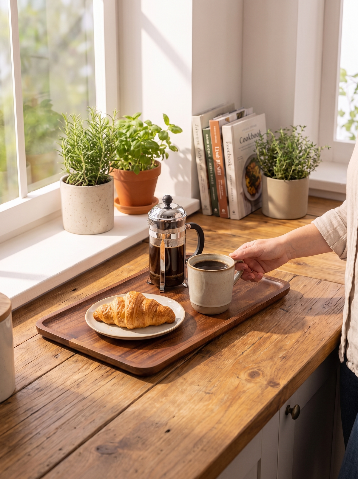 Halcyon Wooden Serving Trays, Rectangular Tea Tray lifestyle image 3