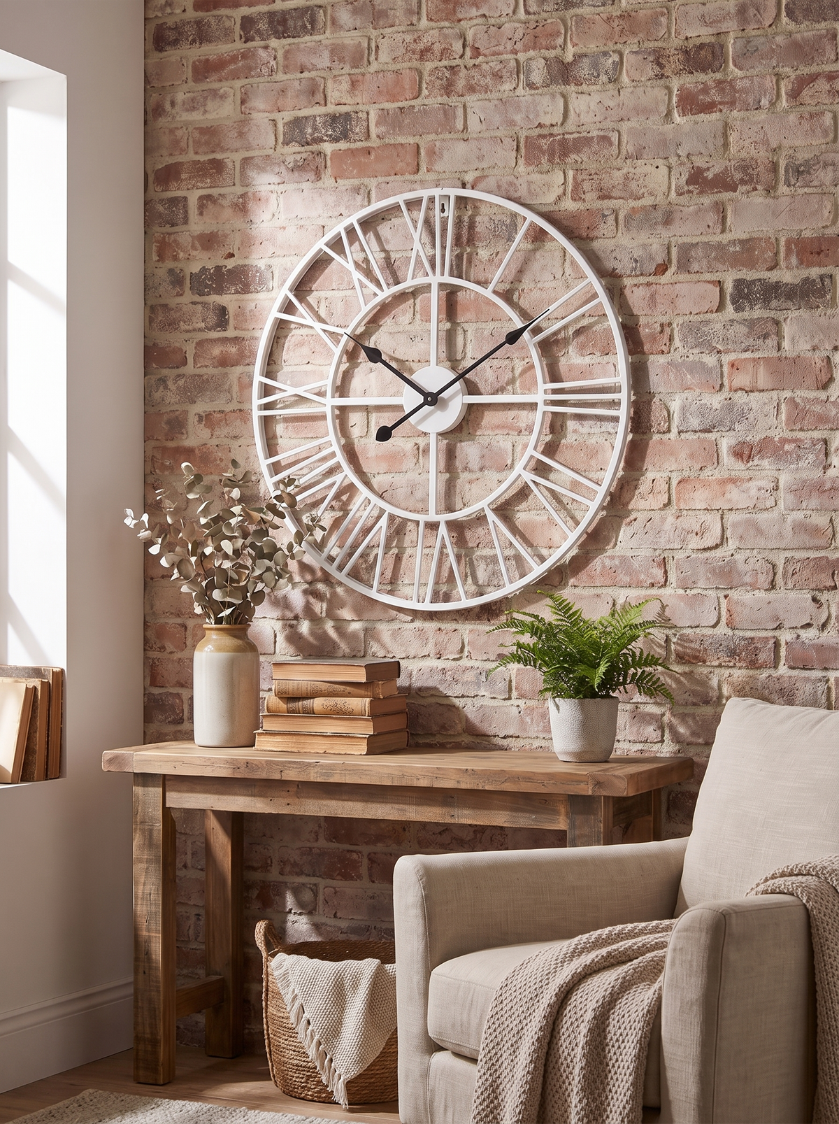 Meridian Metal Skeleton Wall Clock, Open Dial lifestyle image 1