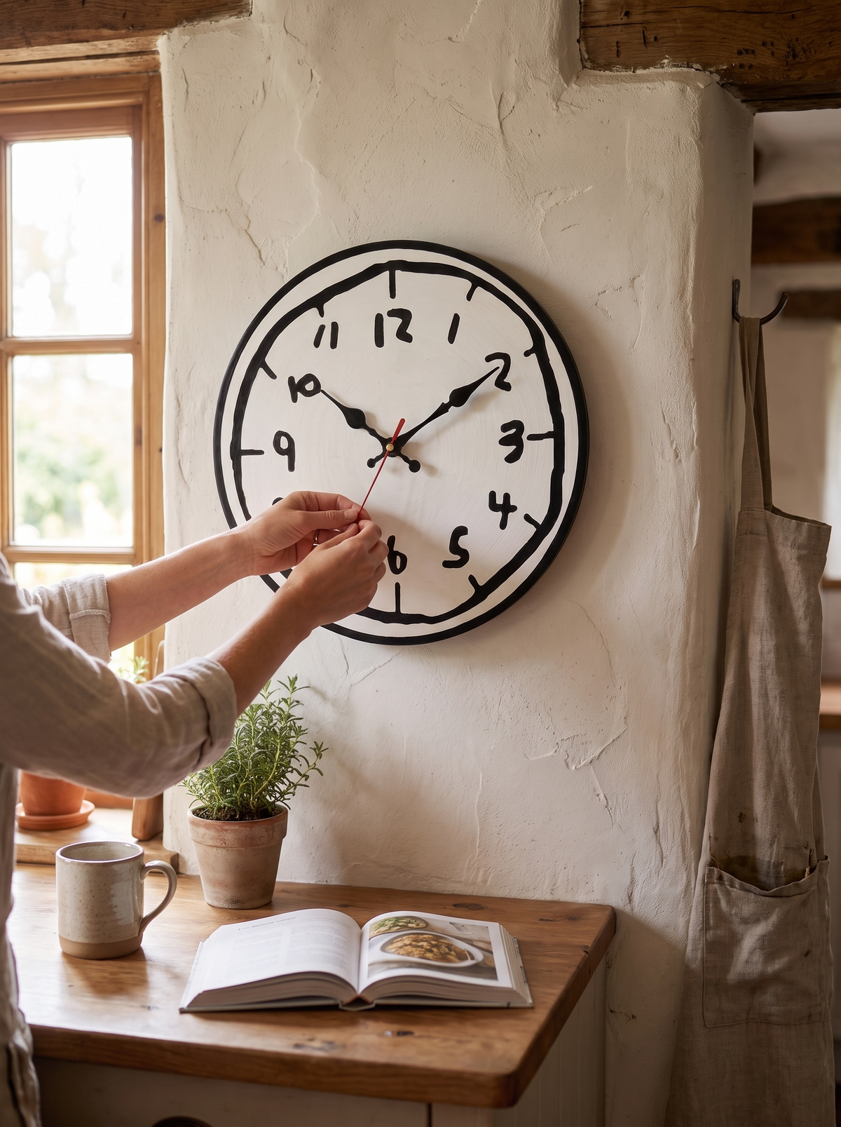 Doodle Time Wall Clock, Hand-Drawn Style Face lifestyle image 2