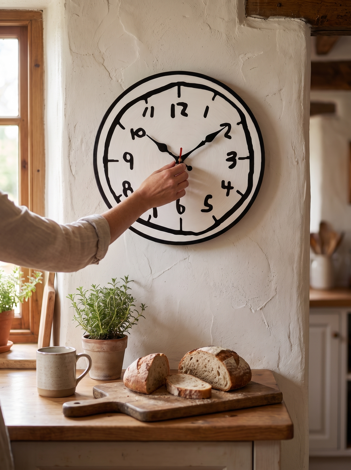 Doodle Time Wall Clock, Hand-Drawn Style Face lifestyle image 3
